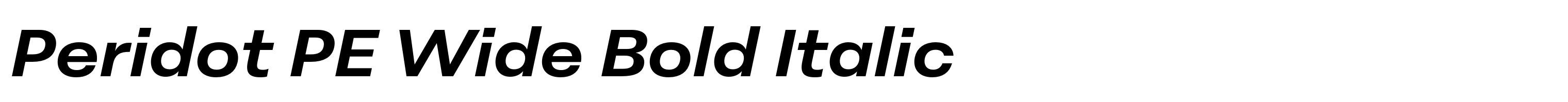 Peridot PE Wide Bold Italic